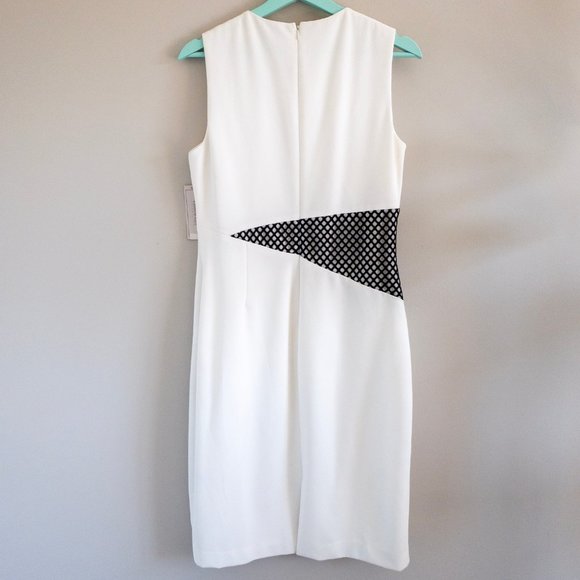 Katherine Kelley White Black Mesh Eyelet Cutout Dress - Picture 6 of 10